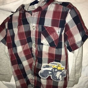 Monster Truck hooded button up.